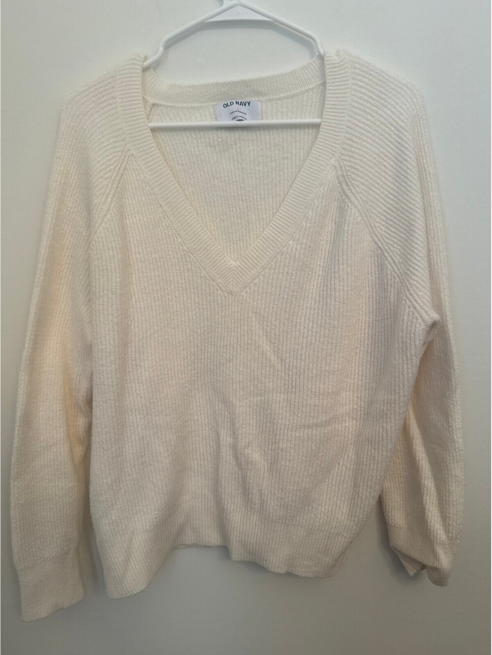 Old Navy Cream V Neck Sweater